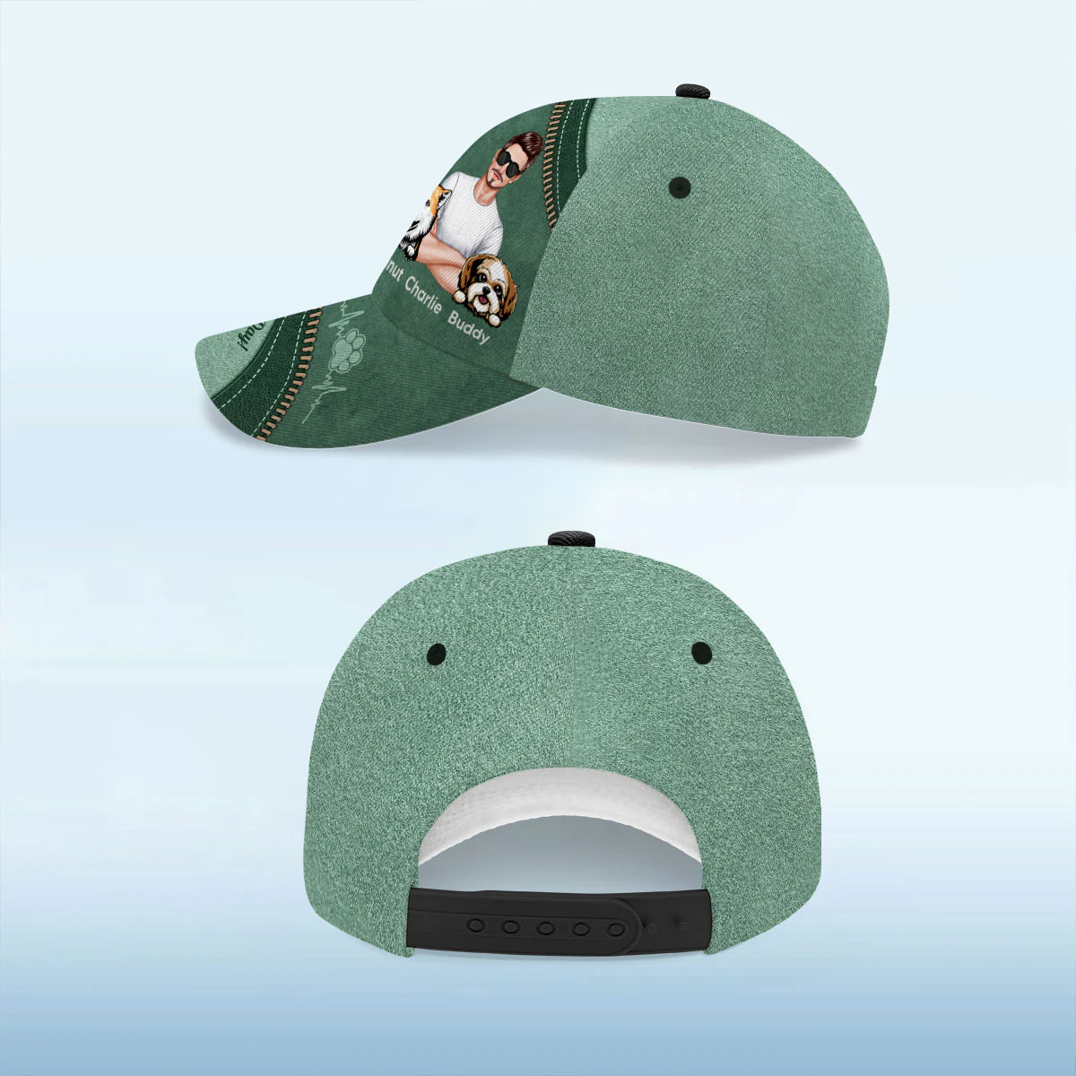 Dog Dad Happy Father's Day Personalized Classic Cap - Image 6
