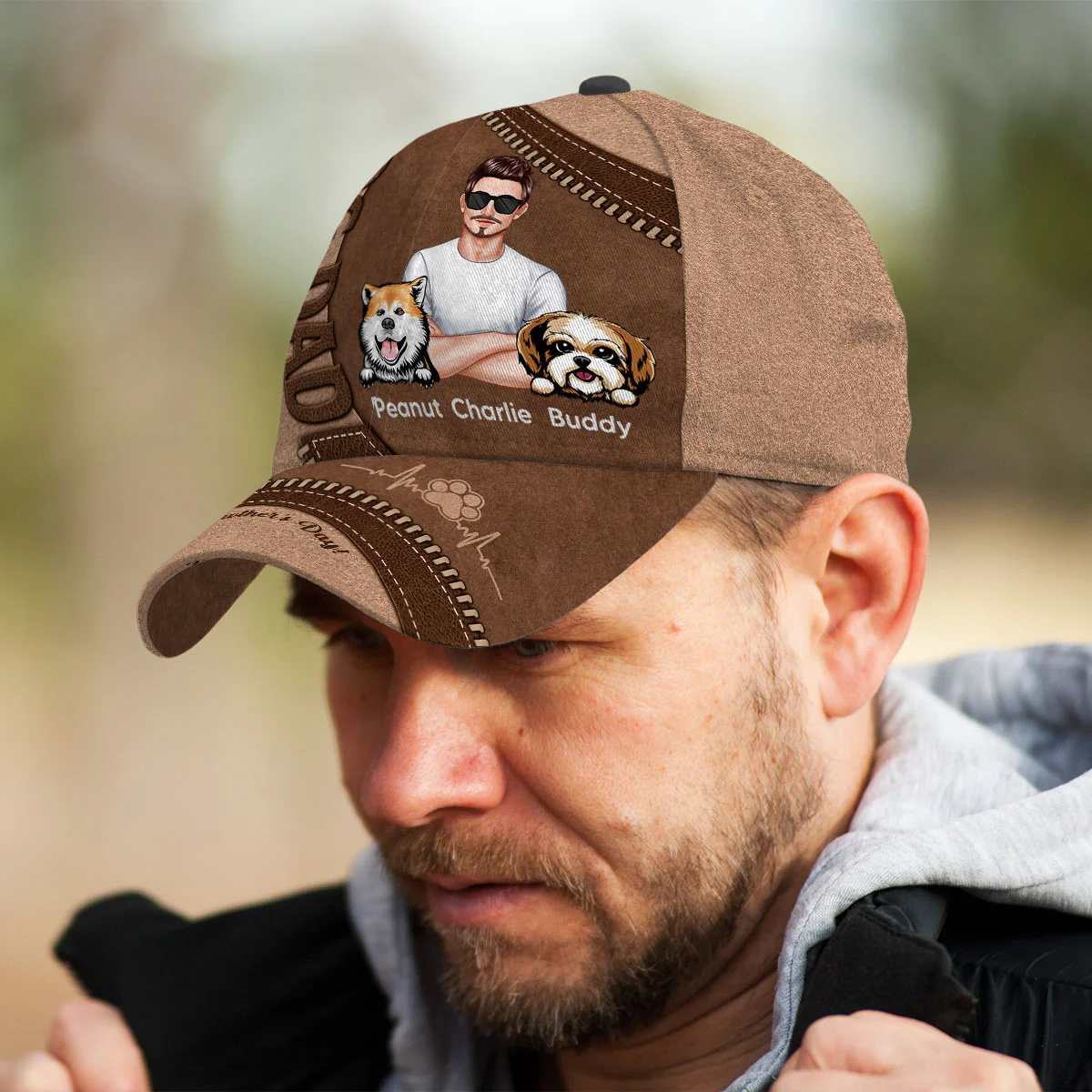 Dog Dad Happy Father's Day Personalized Classic Cap - Image 7