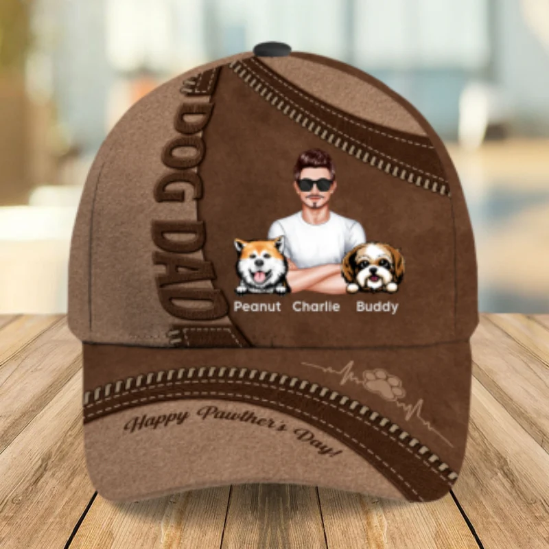 Dog Dad Happy Father's Day Personalized Classic Cap - Image 9
