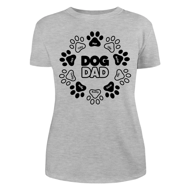 Dog Dad Outline Paw Father‘s Day Gift Personalized Shirt - Image 10