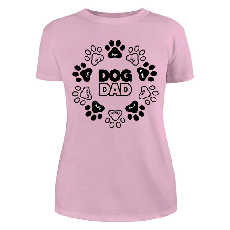 Dog Dad Outline Paw Father‘s Day Gift Personalized Shirt - Image 11