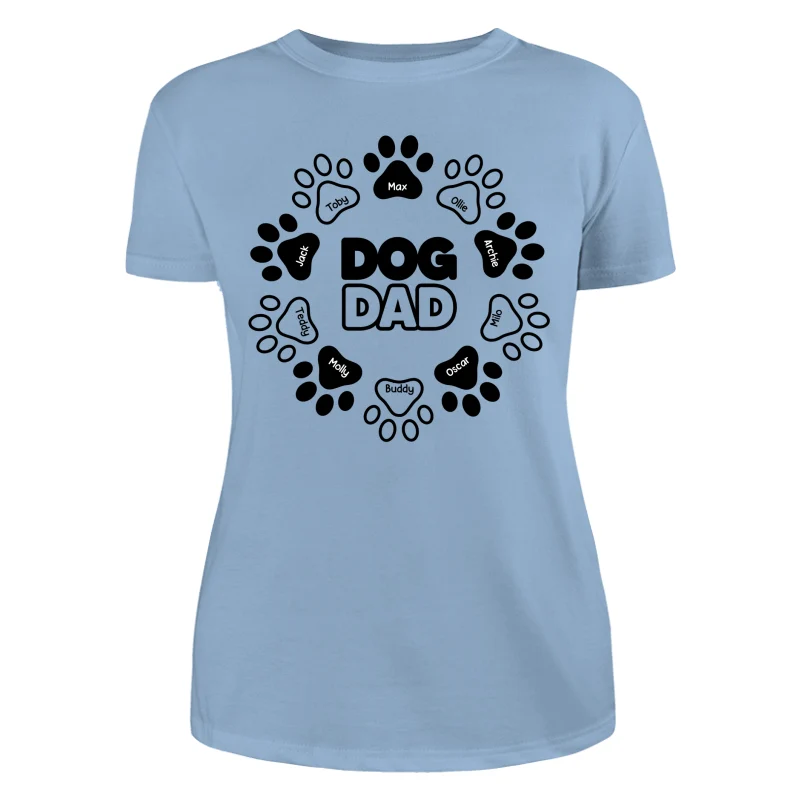 Dog Dad Outline Paw Father‘s Day Gift Personalized Shirt - Image 12