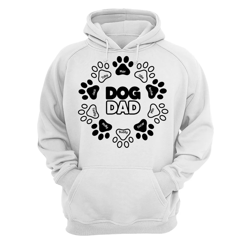 Dog Dad Outline Paw Father‘s Day Gift Personalized Shirt - Image 13