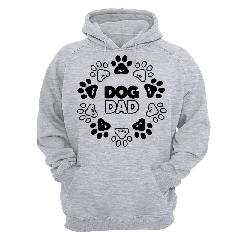 Dog Dad Outline Paw Father‘s Day Gift Personalized Shirt - Image 14