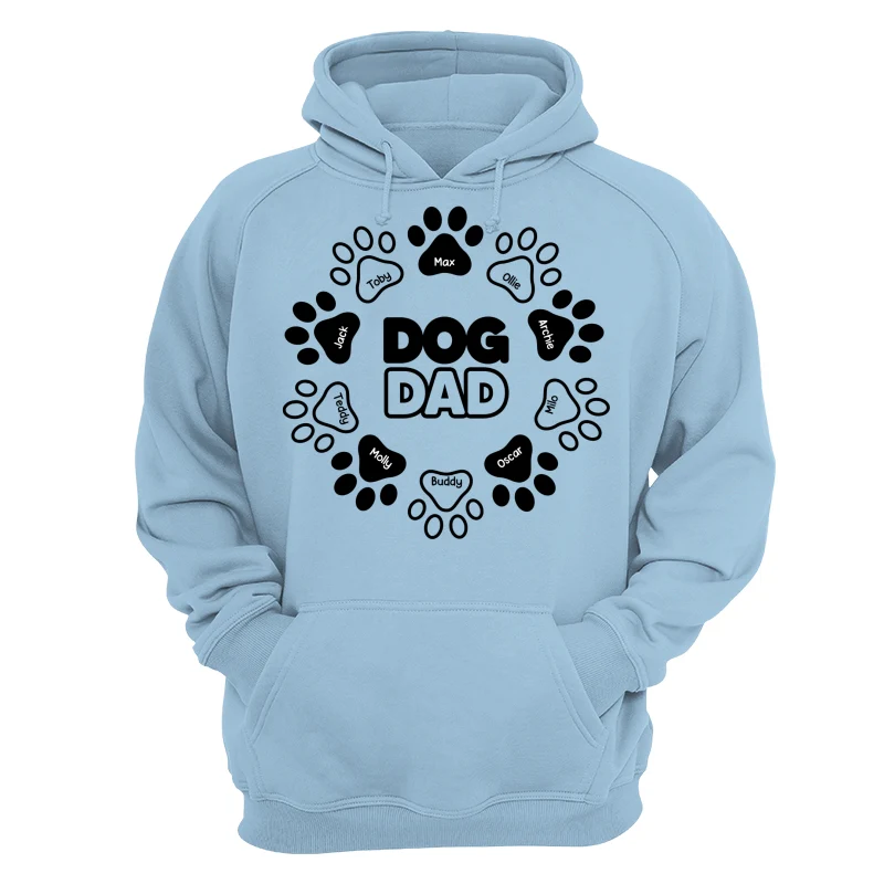 Dog Dad Outline Paw Father‘s Day Gift Personalized Shirt - Image 16