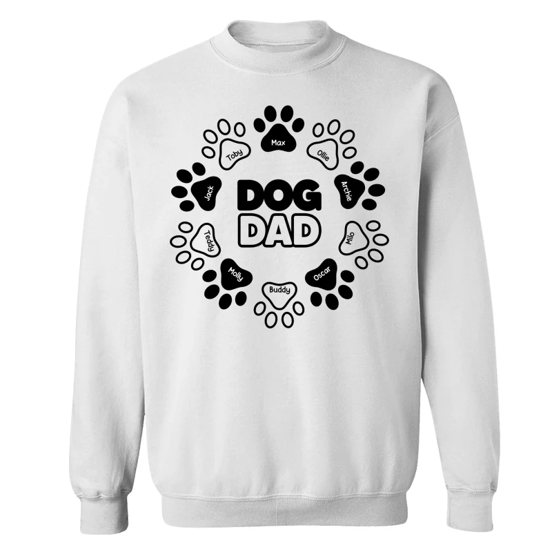 Dog Dad Outline Paw Father‘s Day Gift Personalized Shirt - Image 17