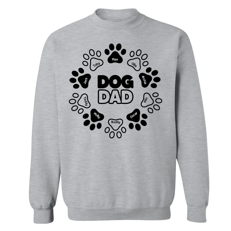 Dog Dad Outline Paw Father‘s Day Gift Personalized Shirt - Image 18