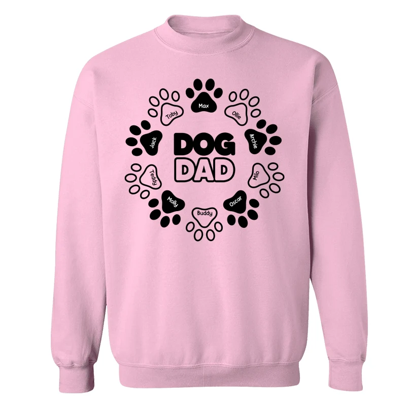 Dog Dad Outline Paw Father‘s Day Gift Personalized Shirt - Image 19