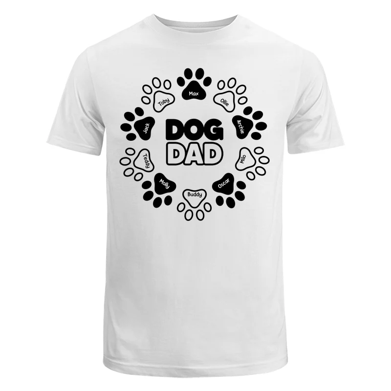 Dog Dad Outline Paw Father‘s Day Gift Personalized Shirt - Image 5