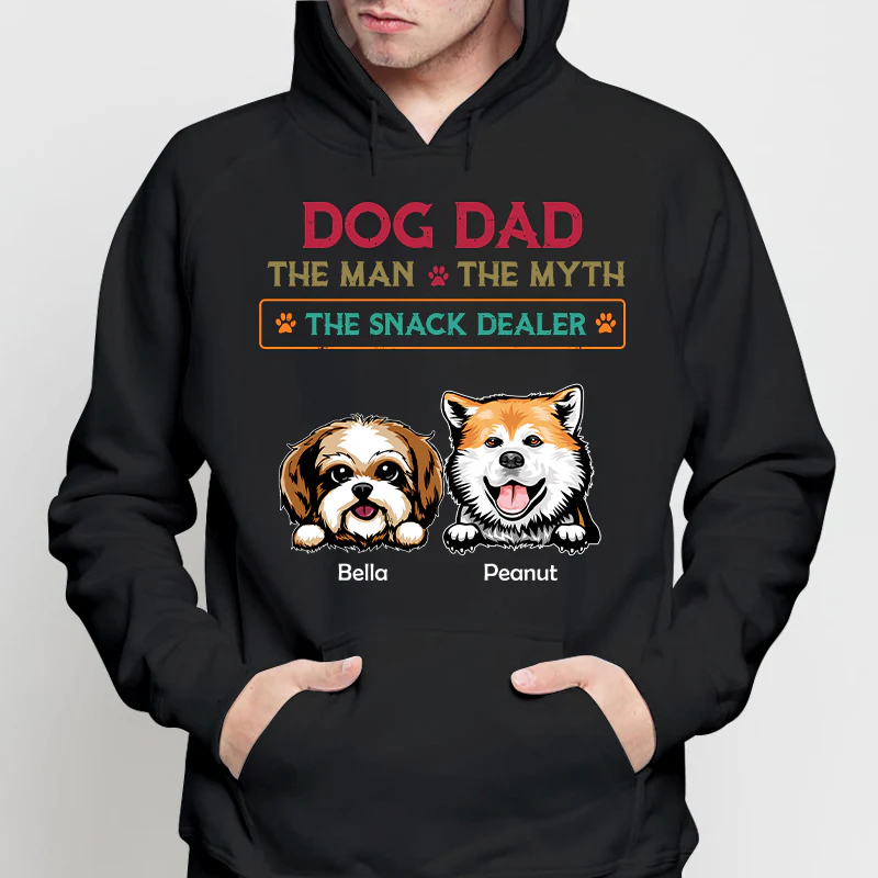 Dog Dad The Man The Myth The Snack Dealer Personalized Shirt - Image 4