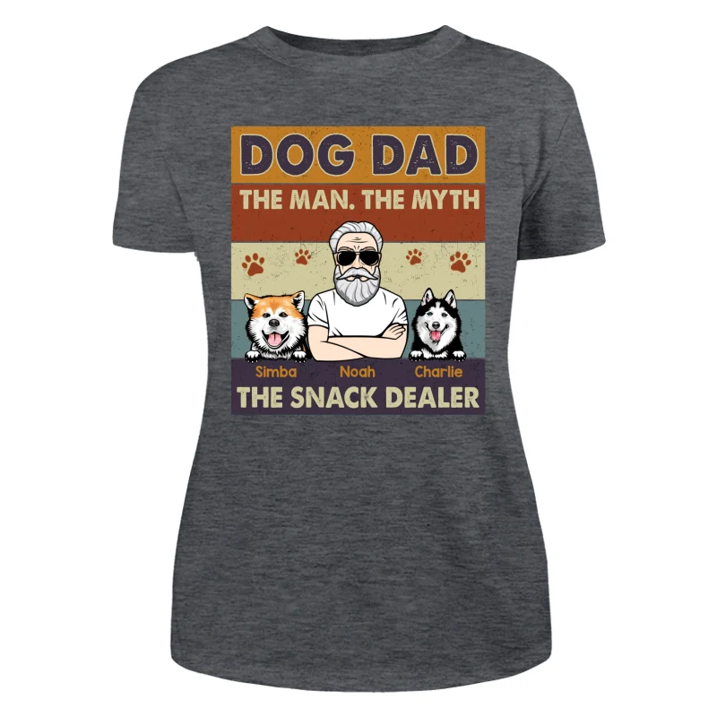 Dog Dad The Man The Myth The Snack Dealer Retro Personalized Shirt - Image 10