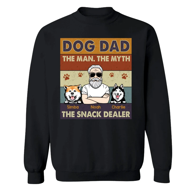 Dog Dad The Man The Myth The Snack Dealer Retro Personalized Shirt - Image 14