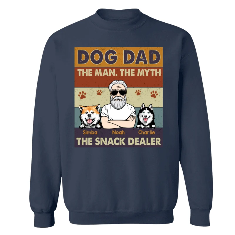 Dog Dad The Man The Myth The Snack Dealer Retro Personalized Shirt - Image 15