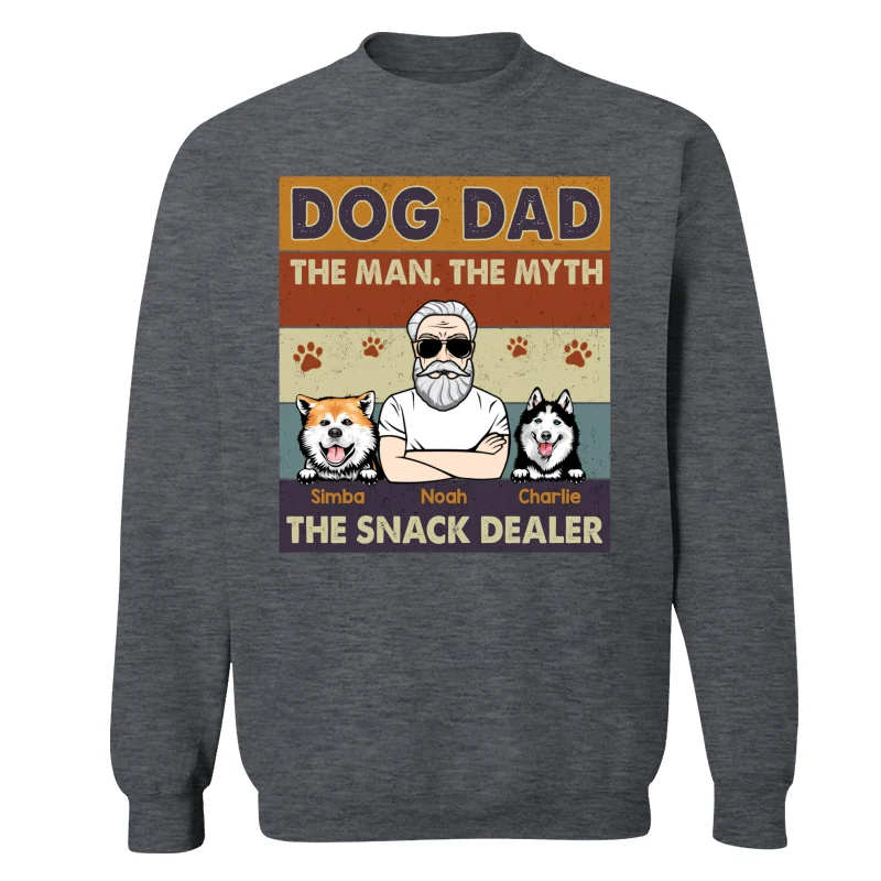 Dog Dad The Man The Myth The Snack Dealer Retro Personalized Shirt - Image 16