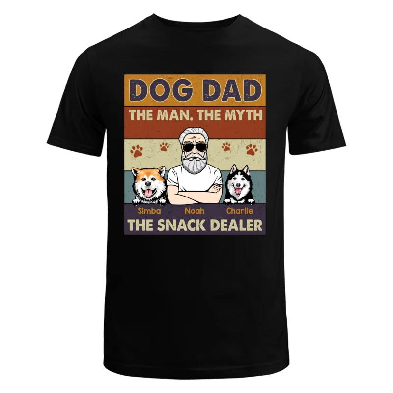 Dog Dad The Man The Myth The Snack Dealer Retro Personalized Shirt - Image 5