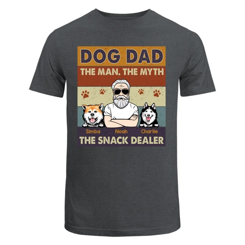 Dog Dad The Man The Myth The Snack Dealer Retro Personalized Shirt - Image 7