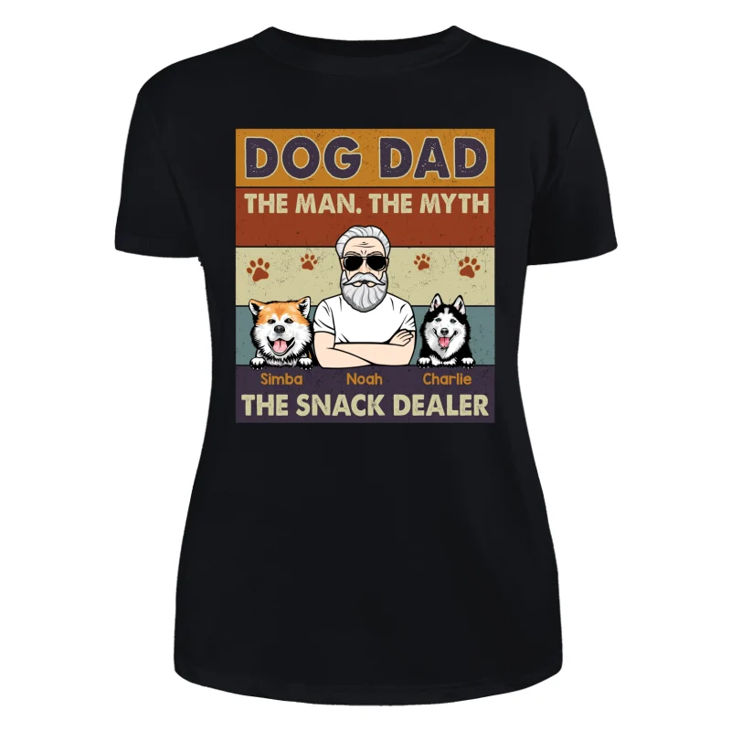 Dog Dad The Man The Myth The Snack Dealer Retro Personalized Shirt - Image 8
