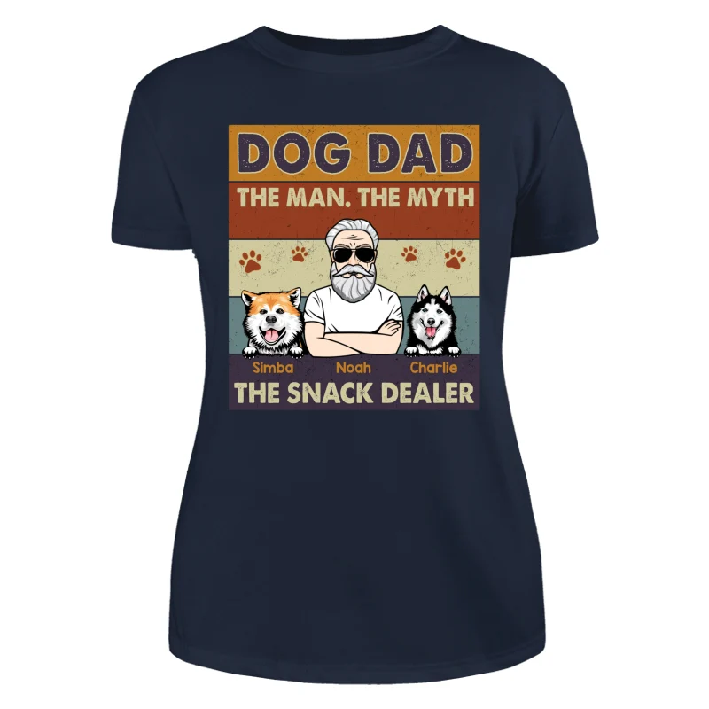 Dog Dad The Man The Myth The Snack Dealer Retro Personalized Shirt - Image 9