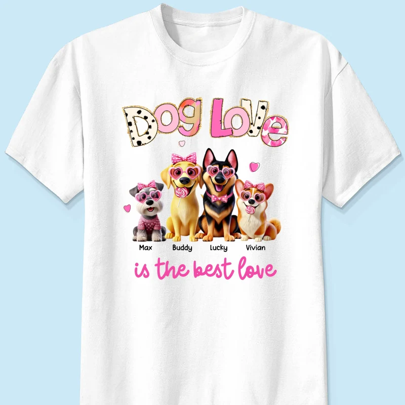 Dog Love Is The Best Love Personalized Shirt, Gift For Dog Mom - Image 11