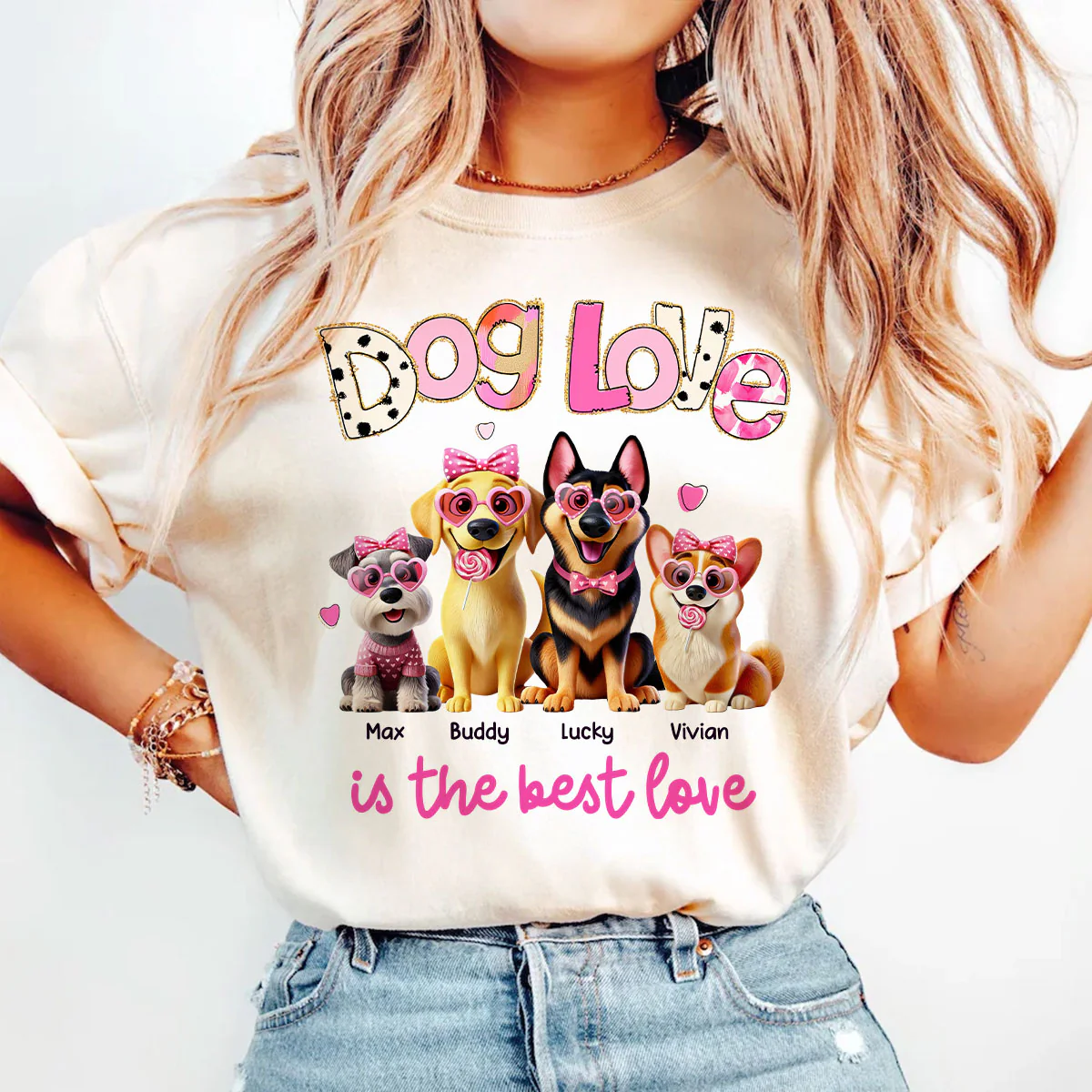 Dog Love Is The Best Love Personalized Shirt, Gift For Dog Mom - Image 2
