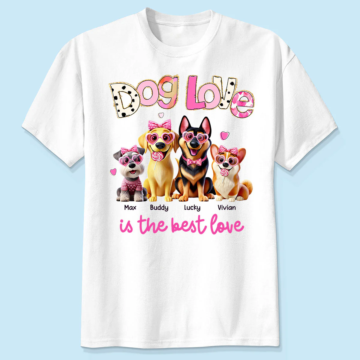 Dog Love Is The Best Love Personalized Shirt, Gift For Dog Mom - Image 6