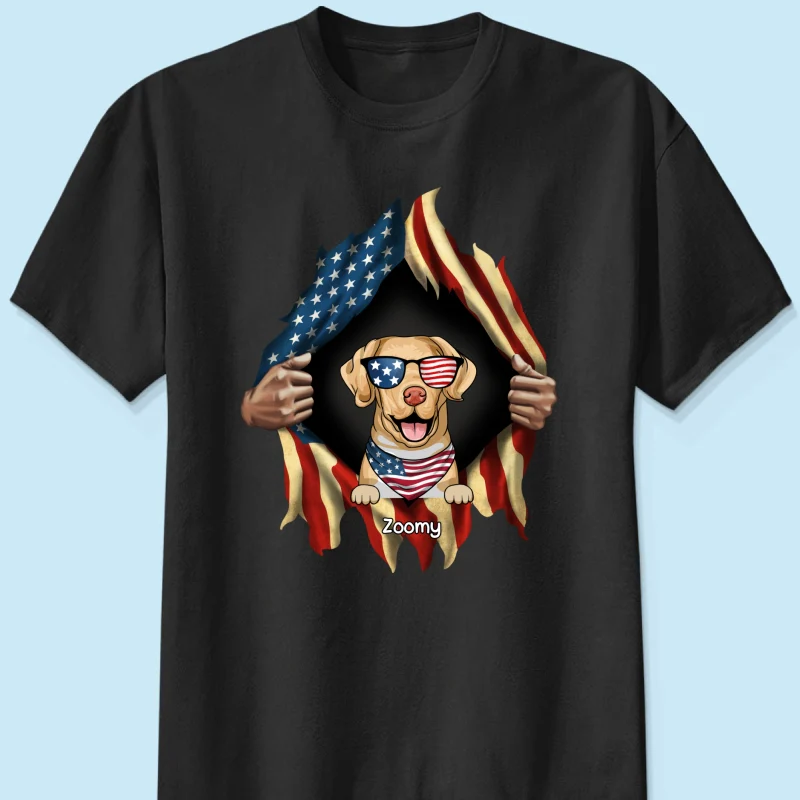 Dog Lovers Hands Ripping Nation Flag Personalized Shirt - Image 6