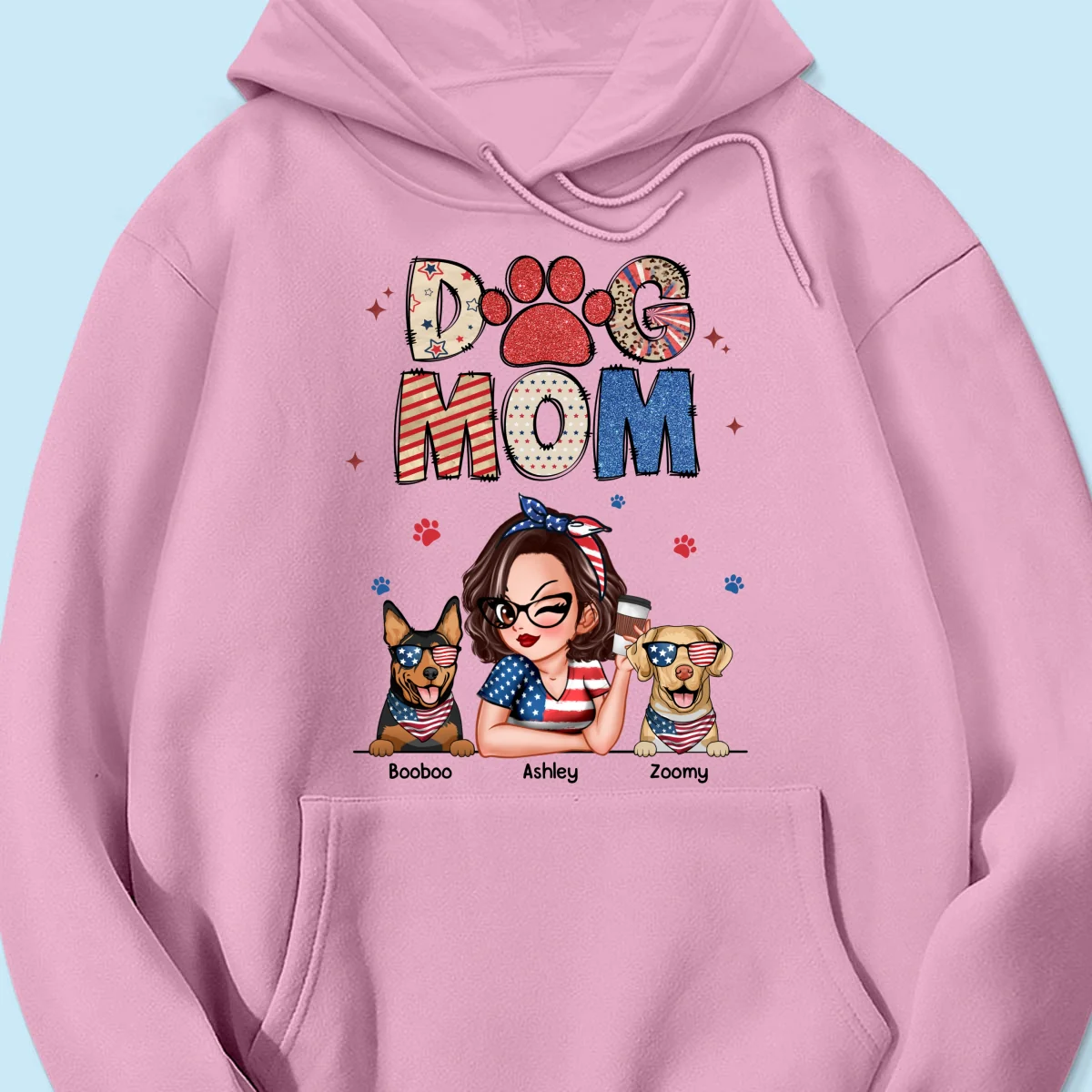 Dog Mom 4th of July America Sparkly Pattern Personalized Shirt, Independence Day - Image 17