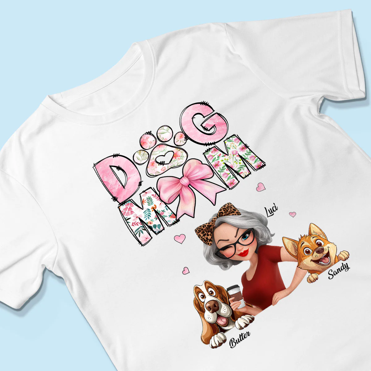 Dog Mom Cartoon Style Woman And Dogs Personalized Shirt, Gift for Dog Lovers - Image 6