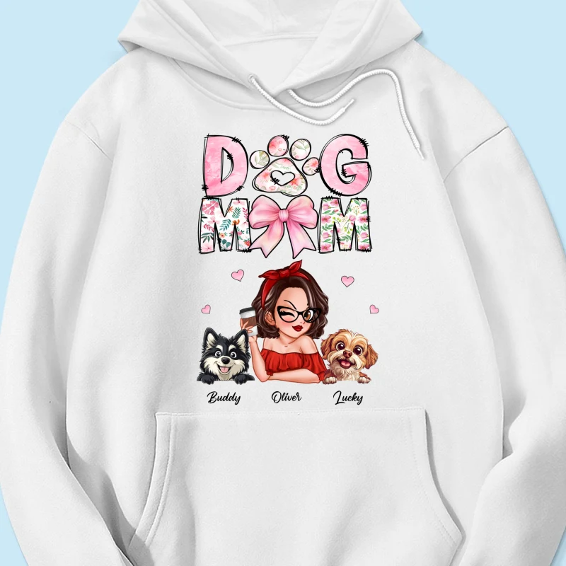 Dog Mom Cartoon Style Woman And Dogs Personalized Shirt, Gift for Dog Lovers - Image 18
