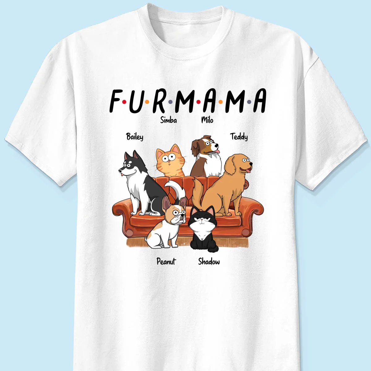 Dog Mom Cat Mom Fur Mama Personalized Shirt - Image 7