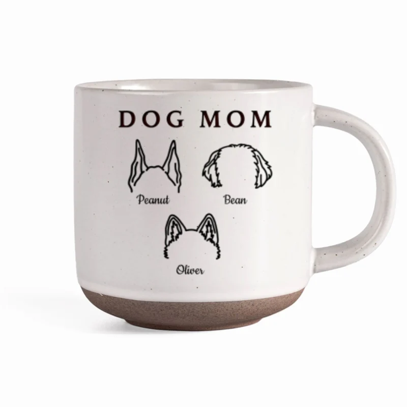 Dog Mom Dog Head Outline Personalized Pottery Mug, Gift for Dog Mom - Image 9