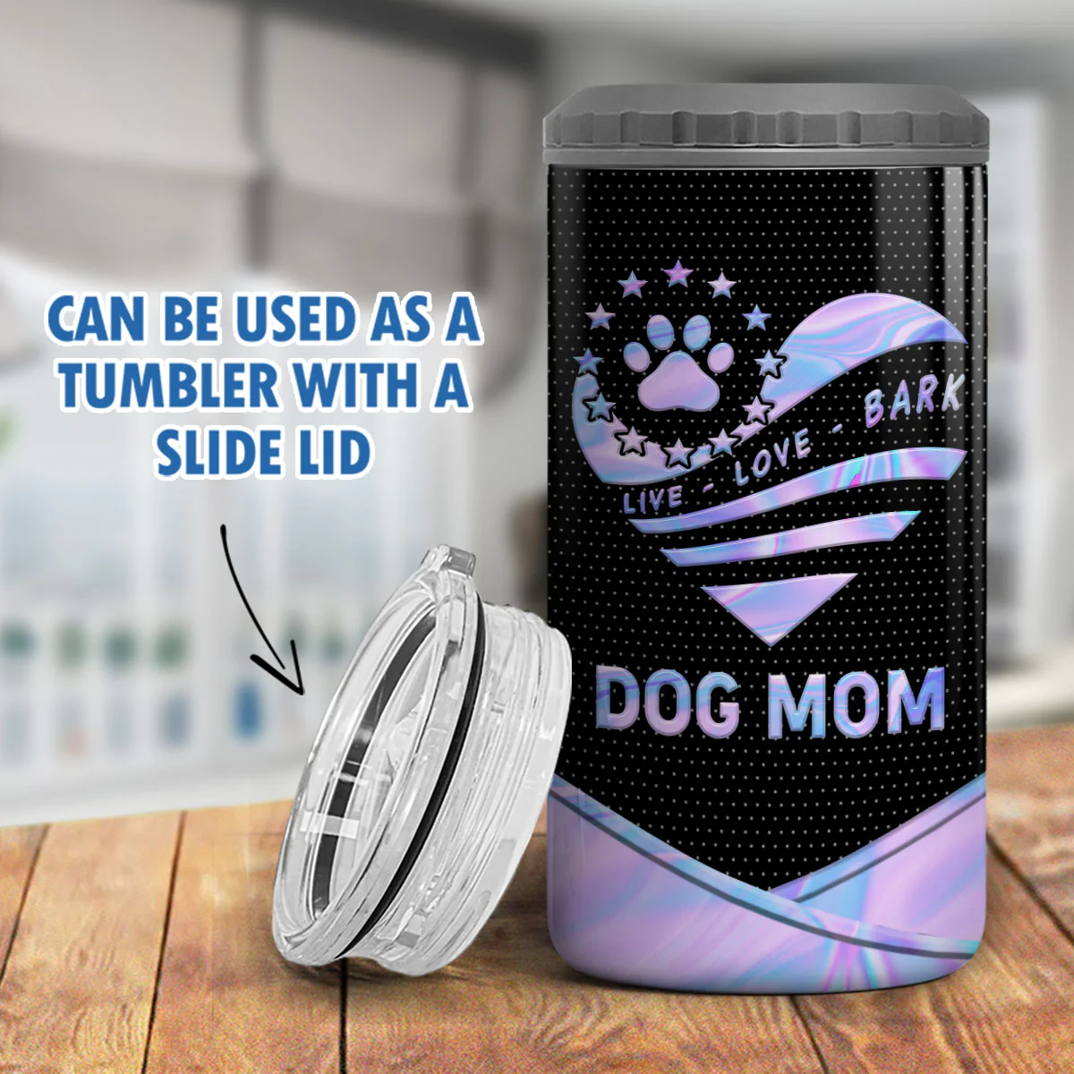 Dog Mom Galaxy Texture Multiple Use Personalized 4 In 1 Can Cooler - Image 7
