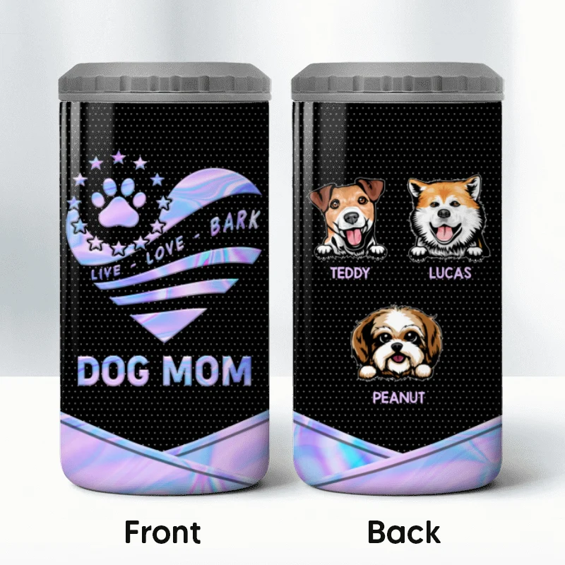 Dog Mom Galaxy Texture Multiple Use Personalized 4 In 1 Can Cooler - Image 8