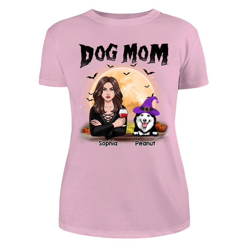 Dog Mom Halloween Girl Vector Personalized Shirt - Image 11