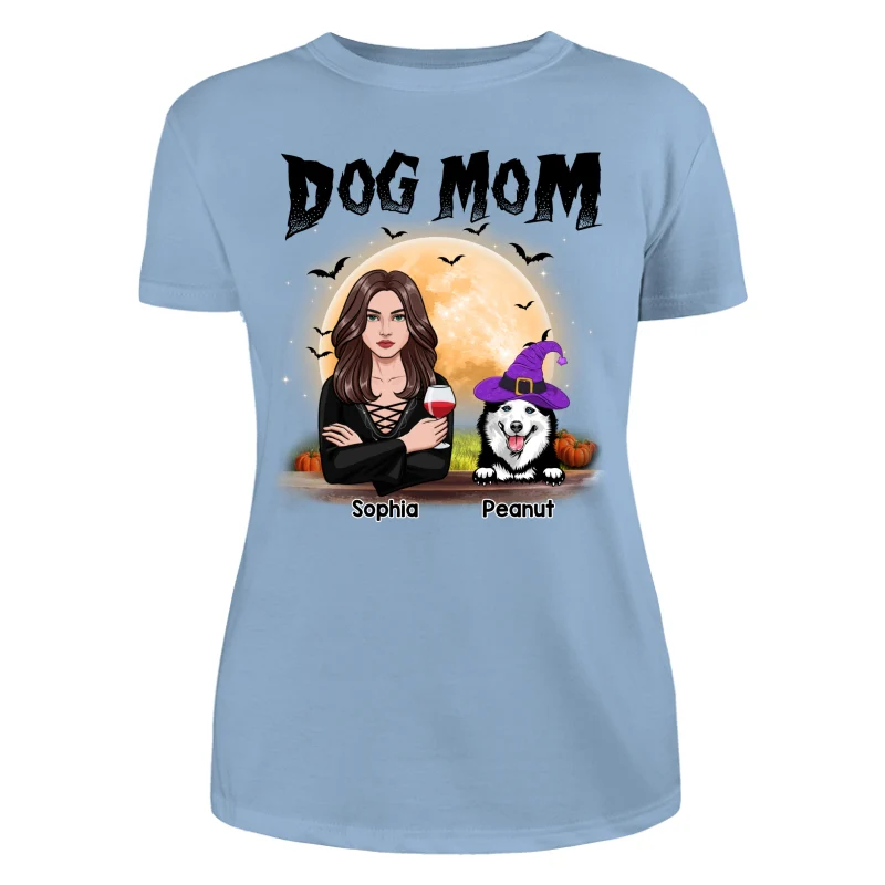 Dog Mom Halloween Girl Vector Personalized Shirt - Image 12