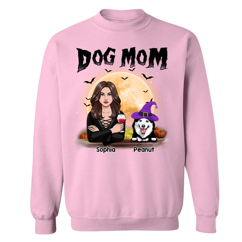 Dog Mom Halloween Girl Vector Personalized Shirt - Image 19