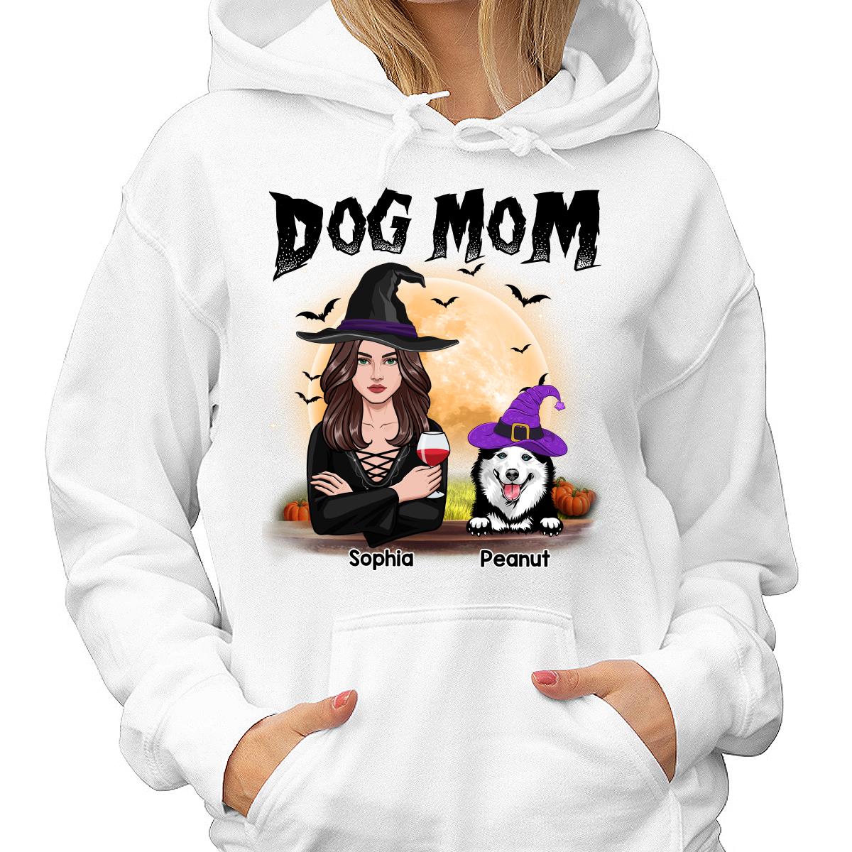 Dog Mom Halloween Girl Vector Personalized Shirt - Image 4