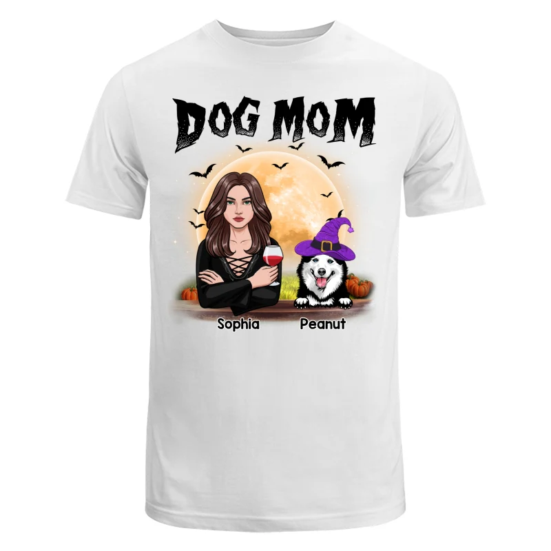 Dog Mom Halloween Girl Vector Personalized Shirt - Image 5