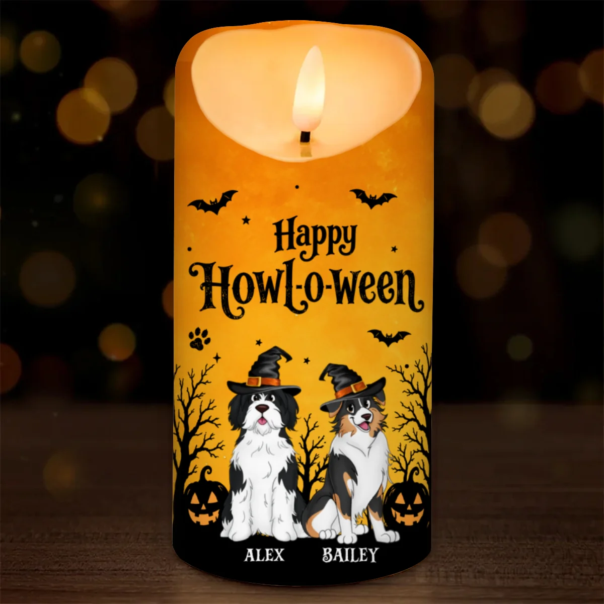 Dog Mom Happy Howloween - Personalized LED Candle - Pawfect Halloween Decor for Dog Lover - Image 10