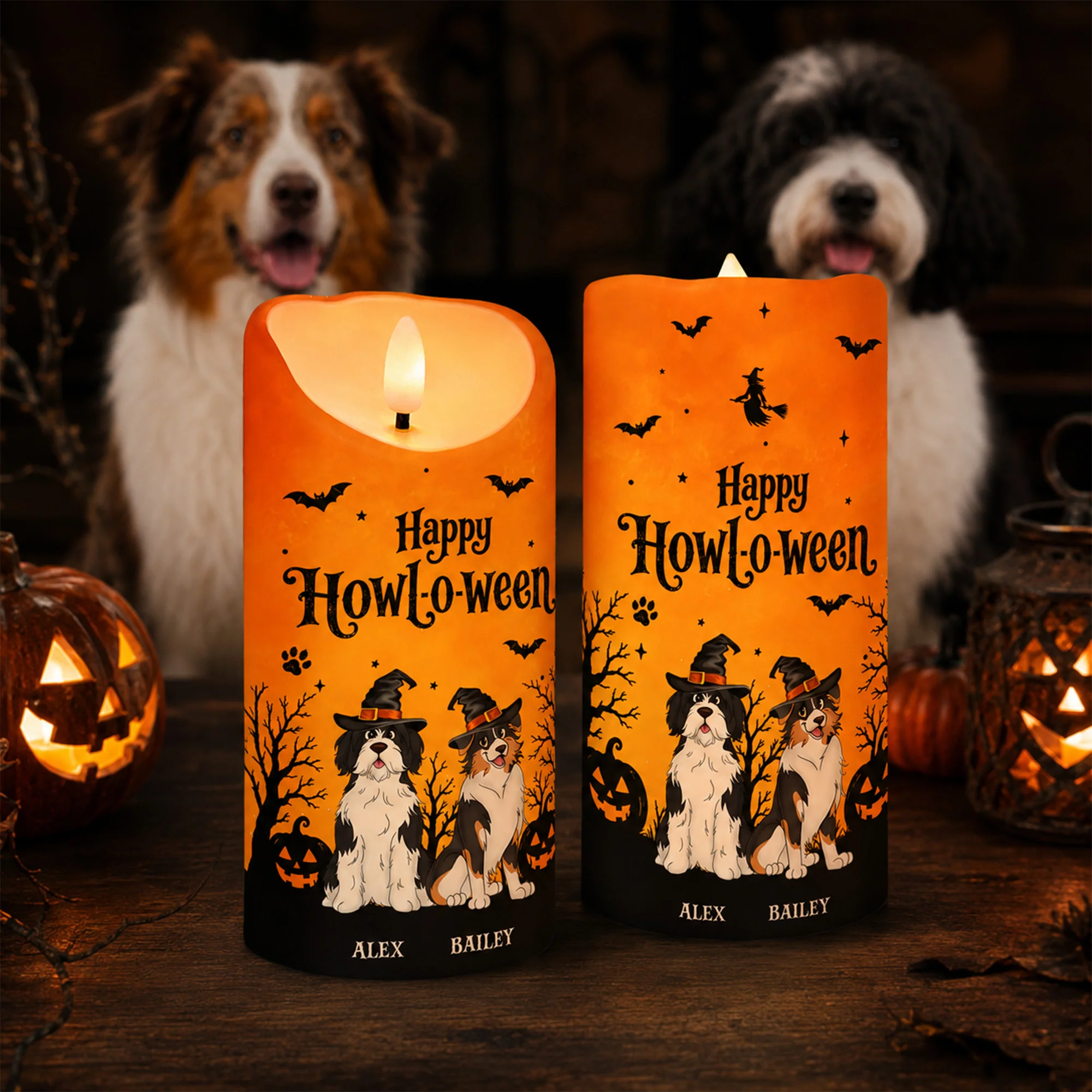 Dog Mom Happy Howloween - Personalized LED Candle - Pawfect Halloween Decor for Dog Lover - Image 9