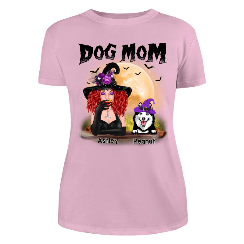 Dog Mom In Halloween Witch Costume Personalized Shirt - Image 7