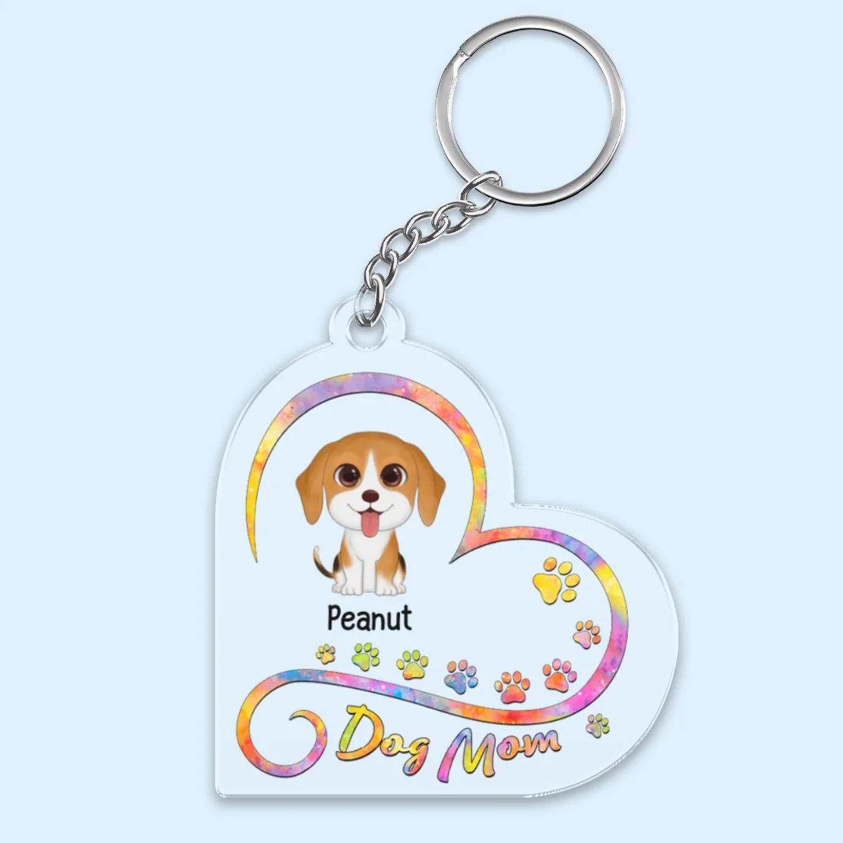 Dog Mom Infinity Heart Personalized Acrylic Keychain - Image 4