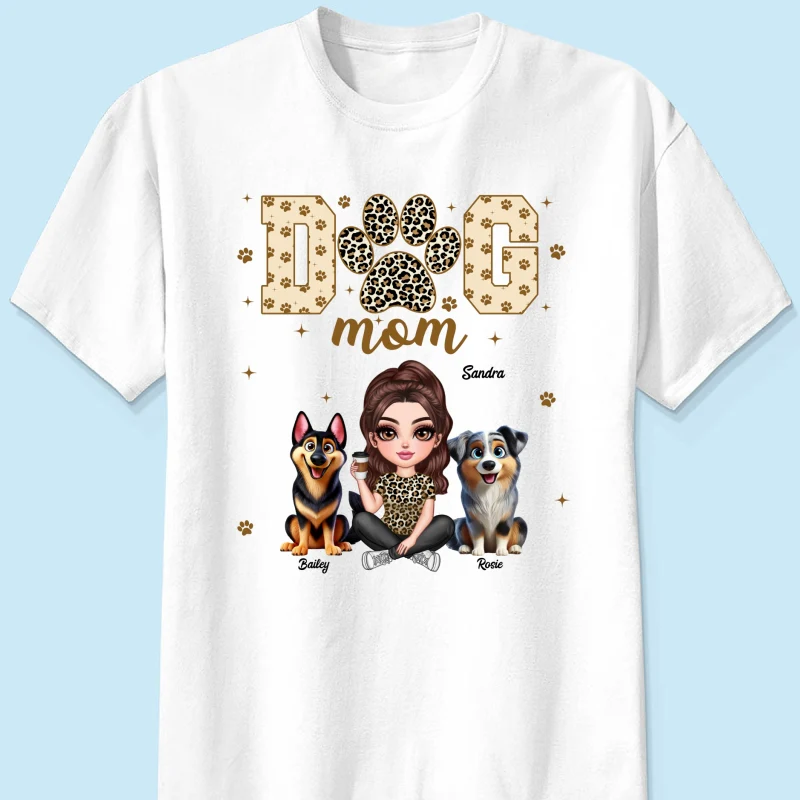 Dog Mom Leopard 3D Cute Dogs Personalized Shirt - Image 10