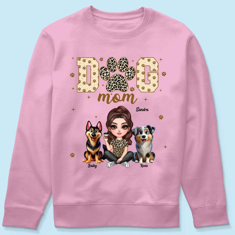 Dog Mom Leopard 3D Cute Dogs Personalized Shirt - Image 24