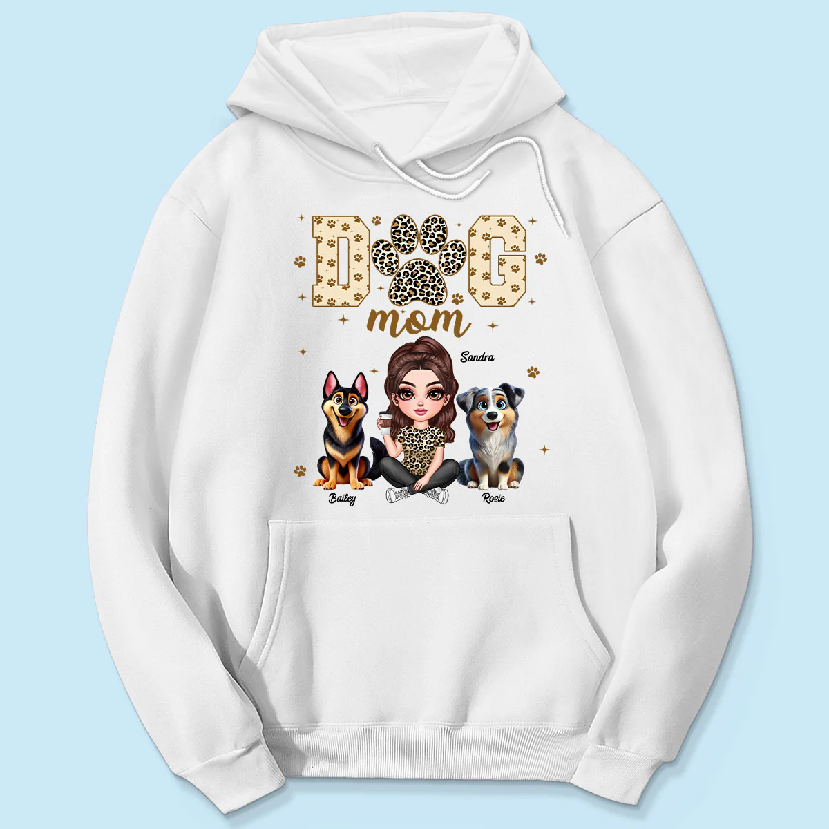 Dog Mom Leopard 3D Cute Dogs Personalized Shirt - Image 8