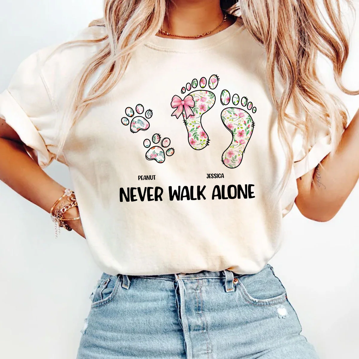 Dog Mom Never Walk Alone Personalized Shirt - Image 3