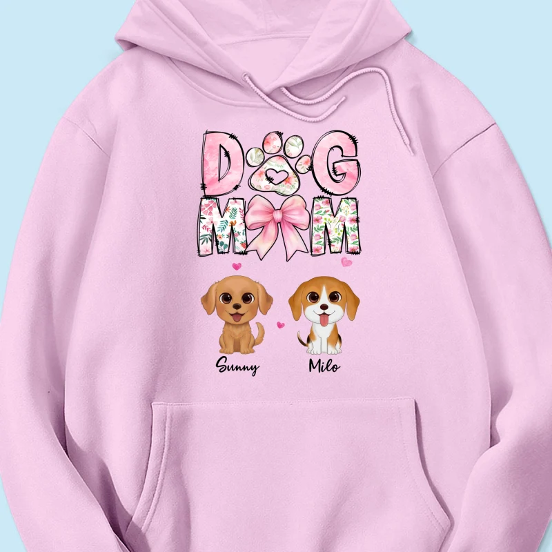 Dog Mom Pink Coquette Personalized Shirt, Watercolor Cute Dog, Gift for Dog Moms - Image 19