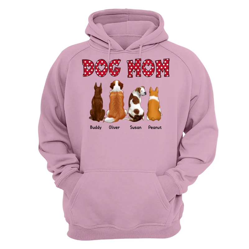 Dog Mom Polka Dot Sitting Dog Back View Personalized Shirt - Image 15