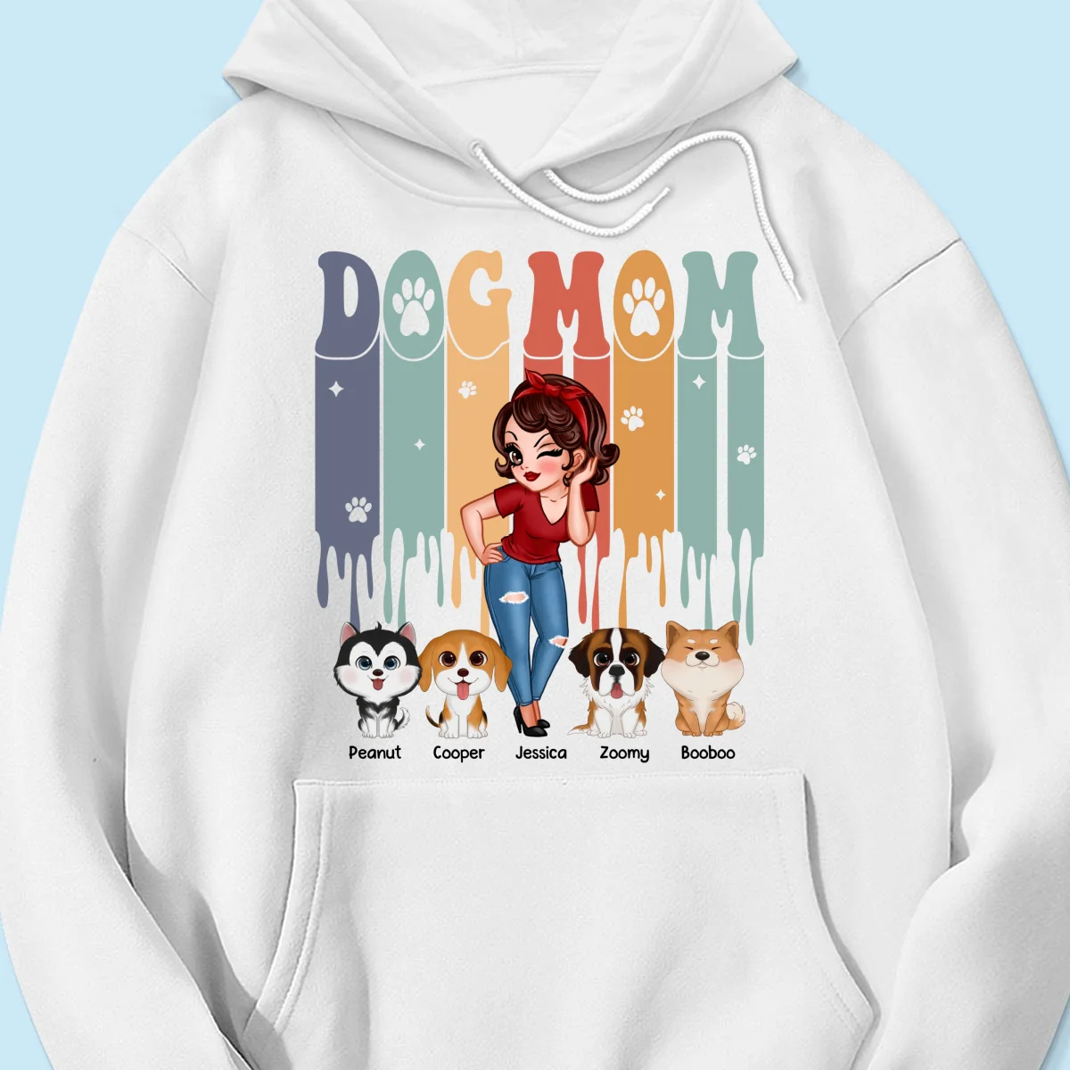 Dog Mom Retro Vintage Melting Personalized Shirt - Image 15