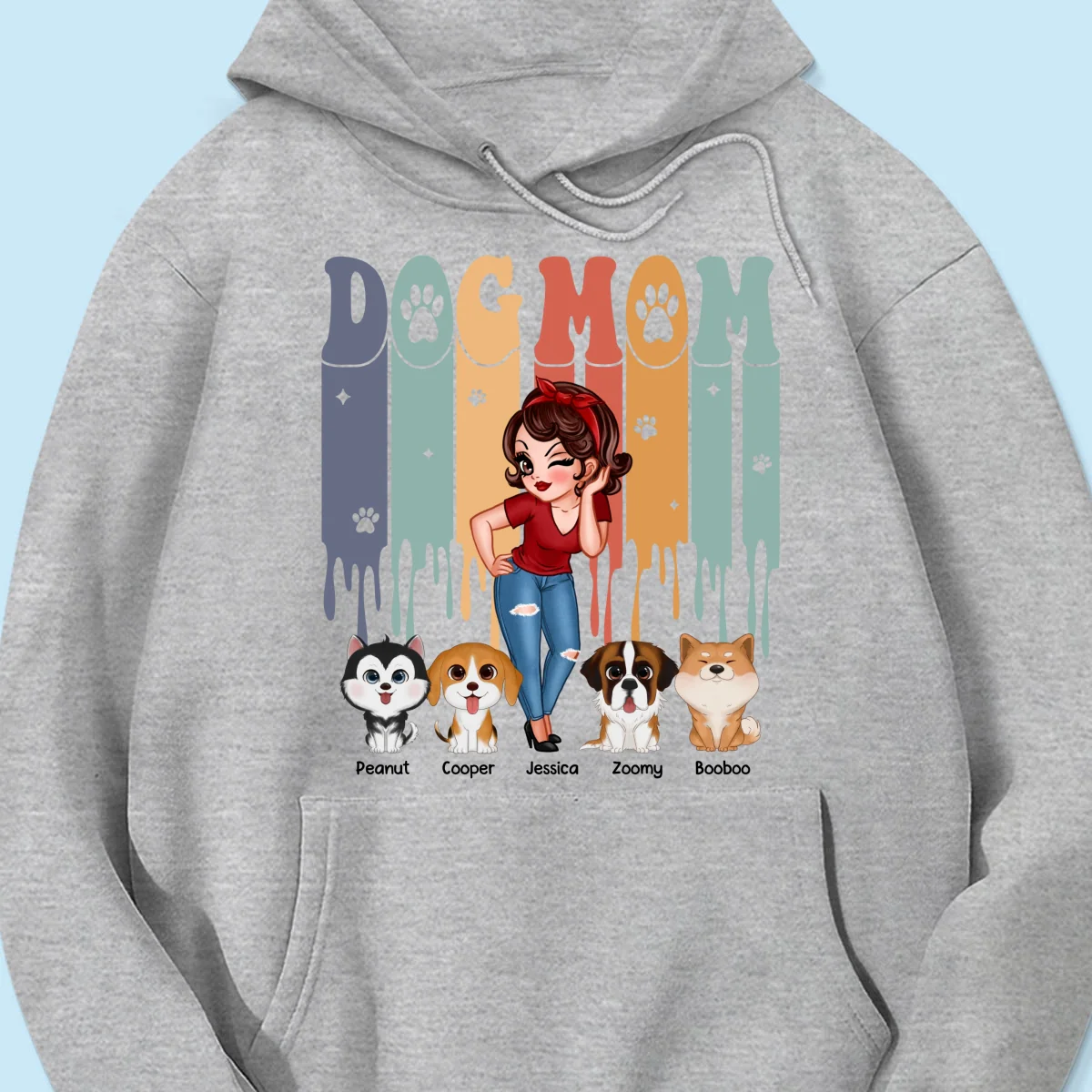 Dog Mom Retro Vintage Melting Personalized Shirt - Image 16